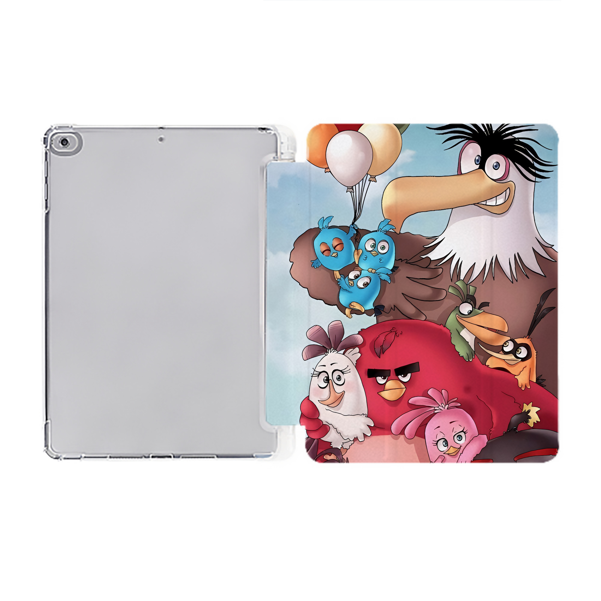 （画像用） Angry Birds アングリーバード IPad ケース ペン収納付き 三つ折りスタンド PUレザー×シリコン 対応機種9.5/10.5/10.9インチ